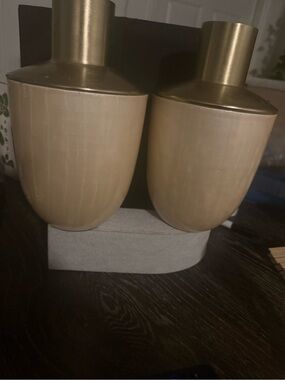 Gold Ceramic Accent Vases - Pair